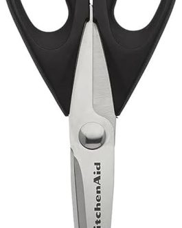KitchenAid All Purpose Kitchen Shears with Protective Sheath for Everyday use, Dishwasher Safe Stainless Steel Scissors with Comfort Grip, 8.72-Inch, Black