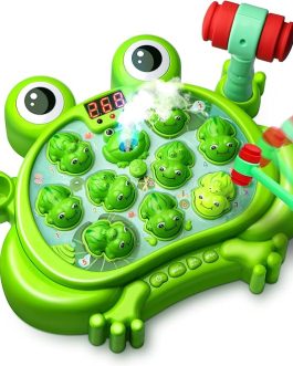 HopeRock Toys for 2 3 4 5 Year Old Boy,Toddler Toys Age 2-4, Whack A Frog Game,with 5 Modes,45 Levels,9 Music Spray and Light-up, Baby Toy Gifts for Early Learning, Birthday Gift for Toddler Boy Toys